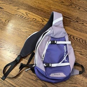 Purple Patagonia sling bag. Atom 8L